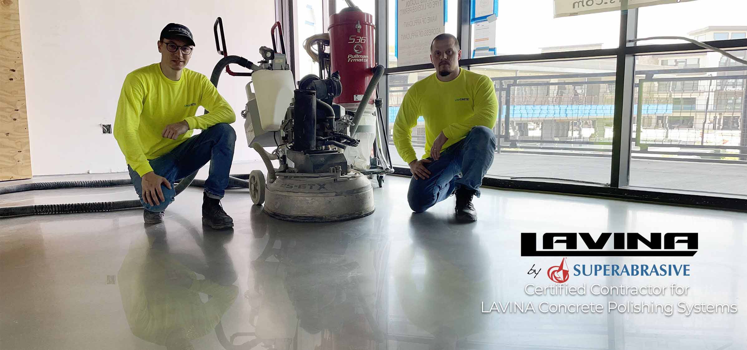Polished Concrete team at finished project