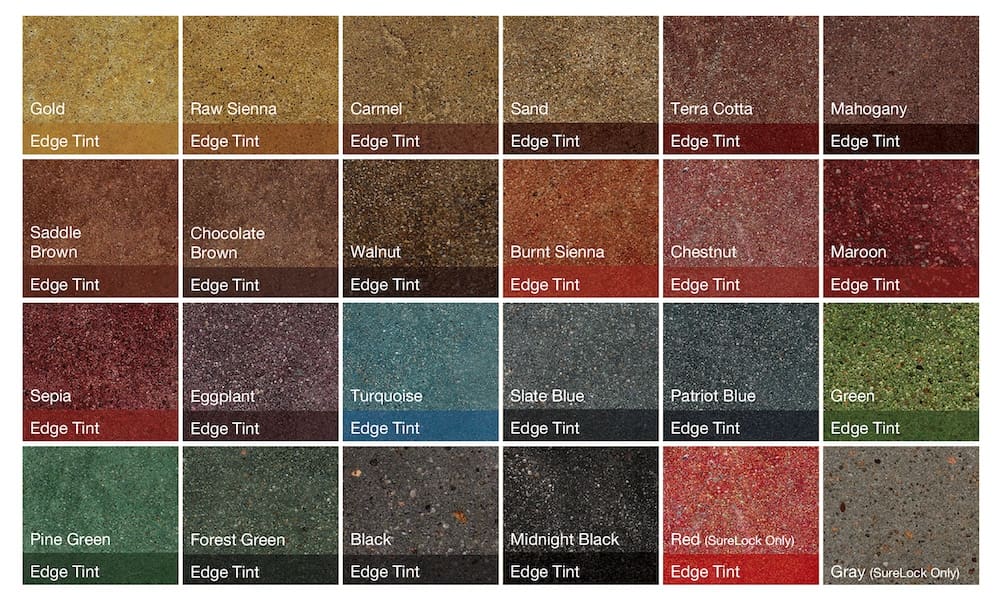 Stained Concrete color chart
